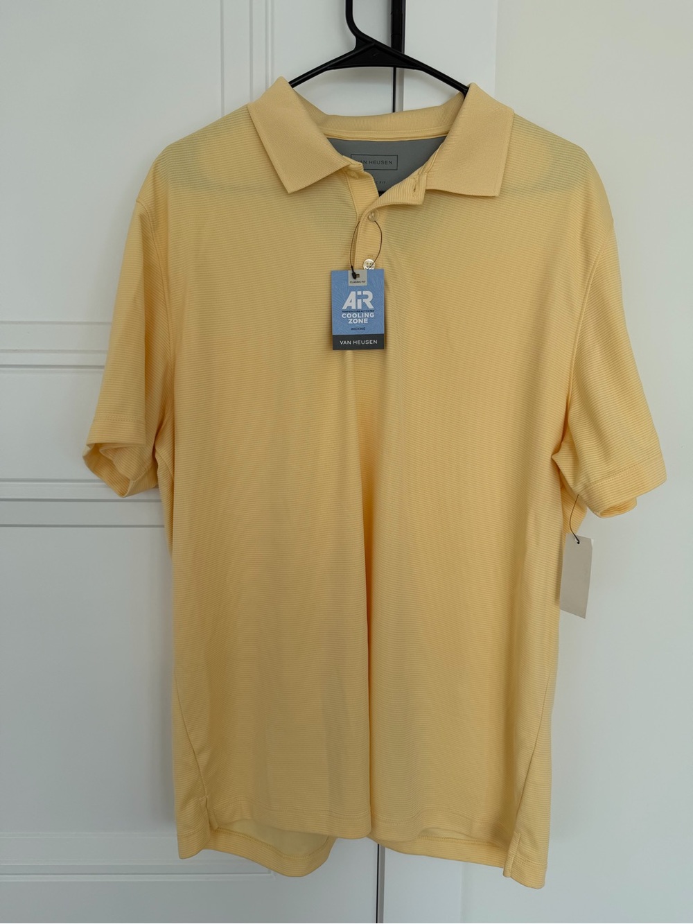 Van Heusen Men’s Lemon Yellow Sports Polo Shirt Size L Classic Fit